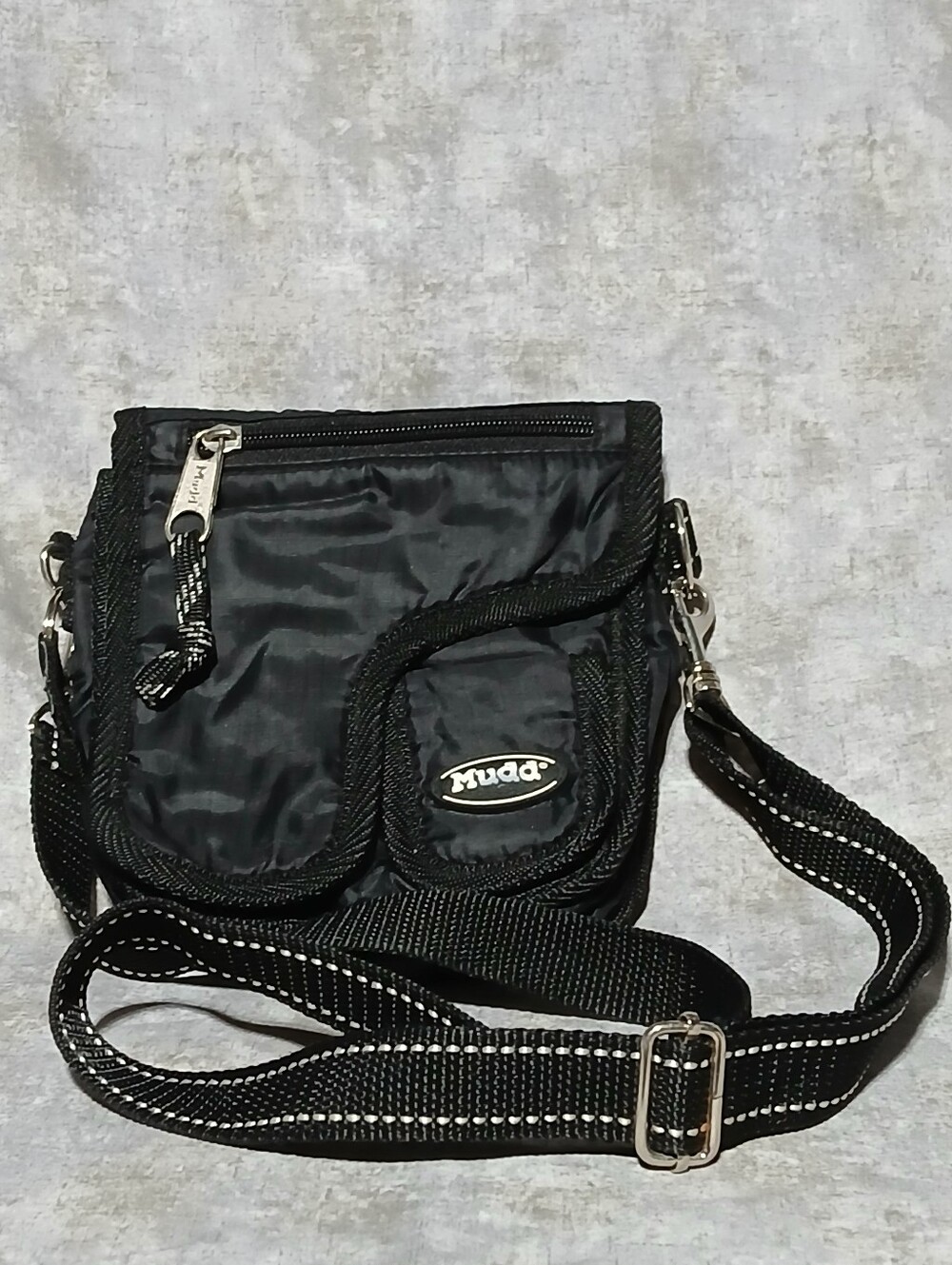 Vintage Mudd Y2K 90s Black  Crossbody Bag Built In Wallet Organizer Purse Sport